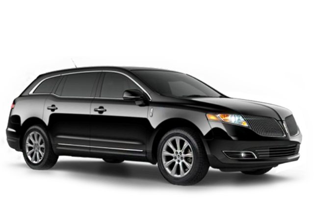 black Lincoln MKT Towncar with white background